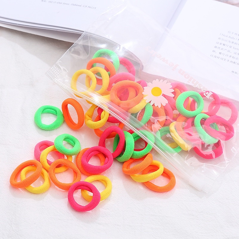 K004 Karet Donut 50 pcs per pack ikat rambut warna warni