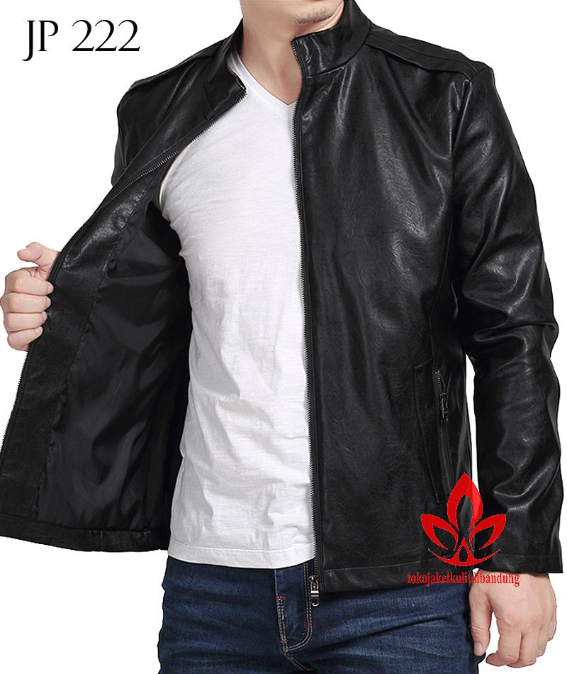 (COD) Jaket Kulit Sintetis Premium Model Super Kulit Semi Pria - JP 222
