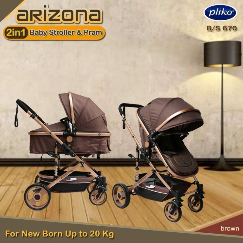 STROLLER / KERETA DORONG BAYI CARRICOT Pliko Elegante S690-Arizona brown