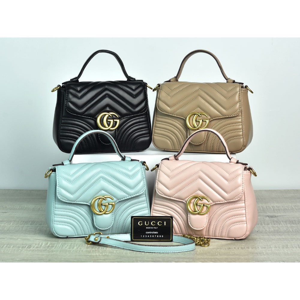 Grosir Tas Murah Tas Gucci GG Marmont Top Handle Mini Semi Premium AP547260