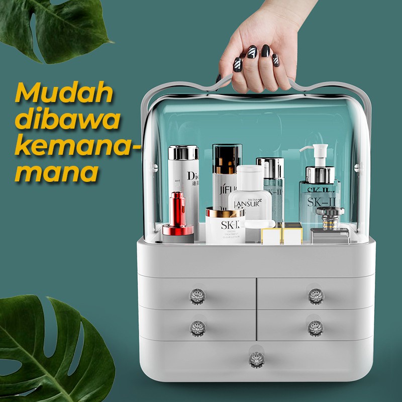 Rak Organizer Kosmetik Tempat Kosmetik Rak Organizer 3Laci - Flip cover ganda