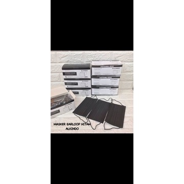 Masker 3ply Hitam Earloop Alkindo