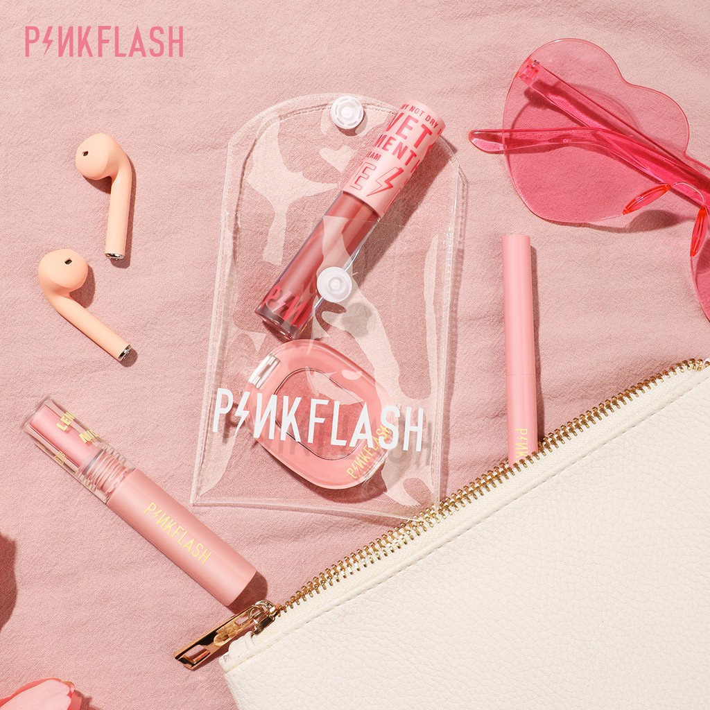 PINKFLASH Waterproof PVC Pouch Cosmetic Pouch Transparent Lipstick Storage Bag