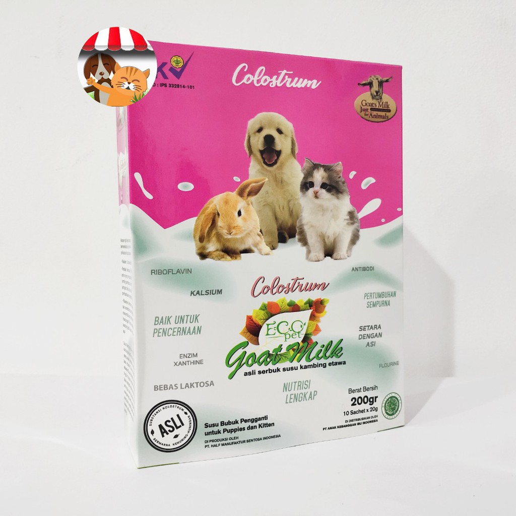 Eco Pet Goat milk colostrum 1 Box isi 10 sachet - Susu Kambing Untuk Hewan