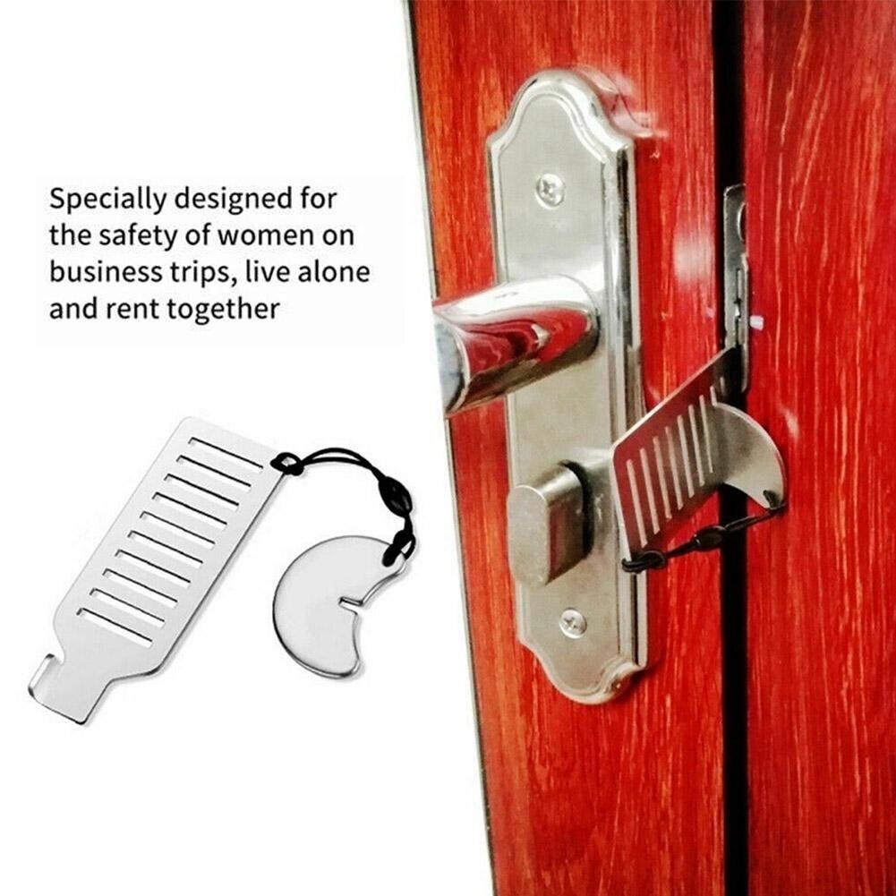 Kunci Pintu Portable Anti Lockpick Door Lock - HZP167 - Silver