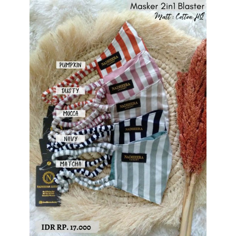 Masker hijab Nadheera motif salur