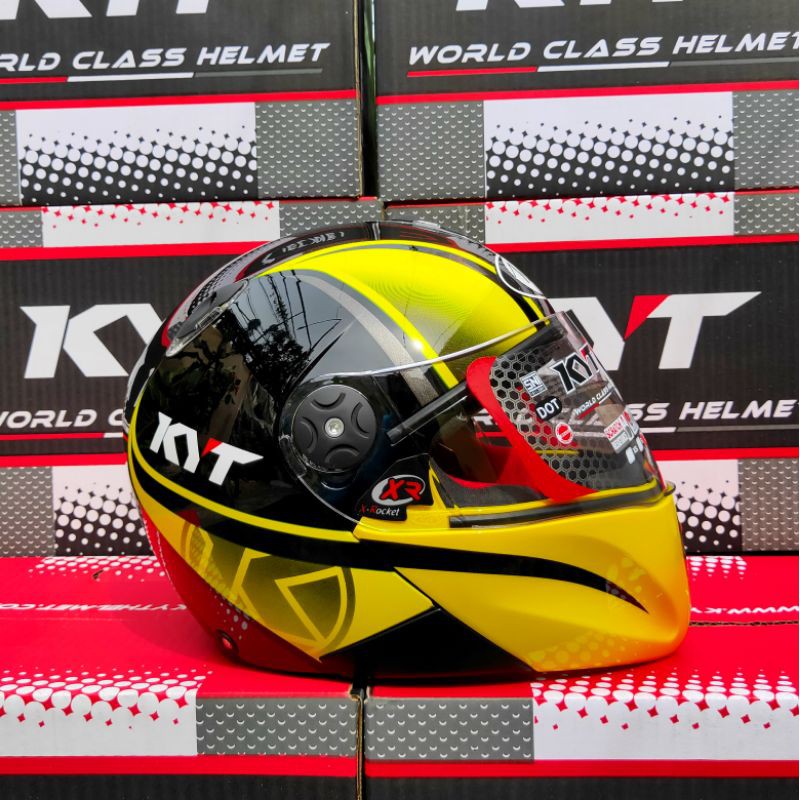 Beli Helm Full Face Kyt X Rocket Motif 2 Black Crismon Yellow Seetracker Indonesia