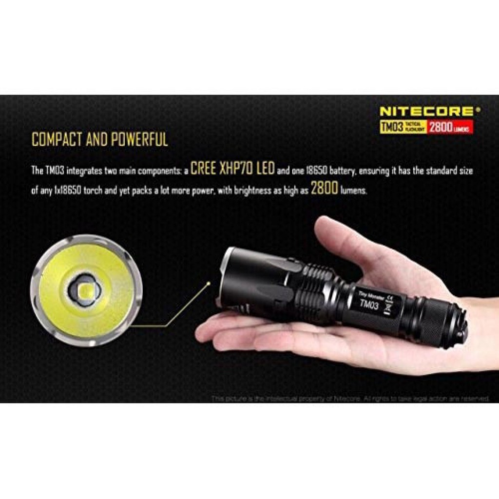 Thomgear Nitecore Tm03 Tiny Monster Senter Led Cree Xhp70 2800 Lumens Probolinggo Paiton Jm