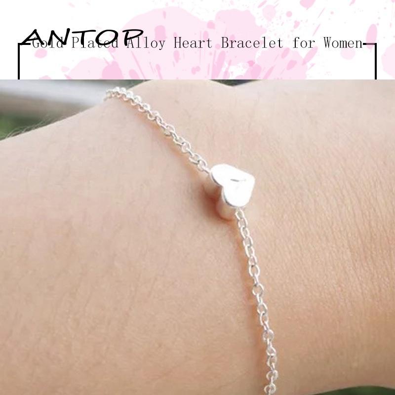 Gelang Bentuk Hati Lapis Emas Bahan Alloy Untuk Wanita