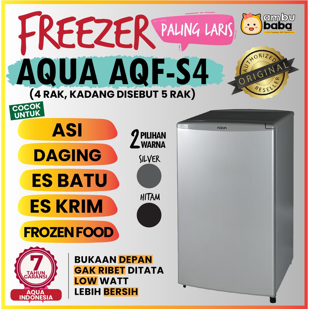 Kulkas Freezer Asi Daging Es Batu Aqua Aqf S4 4 Rak Shopee Indonesia