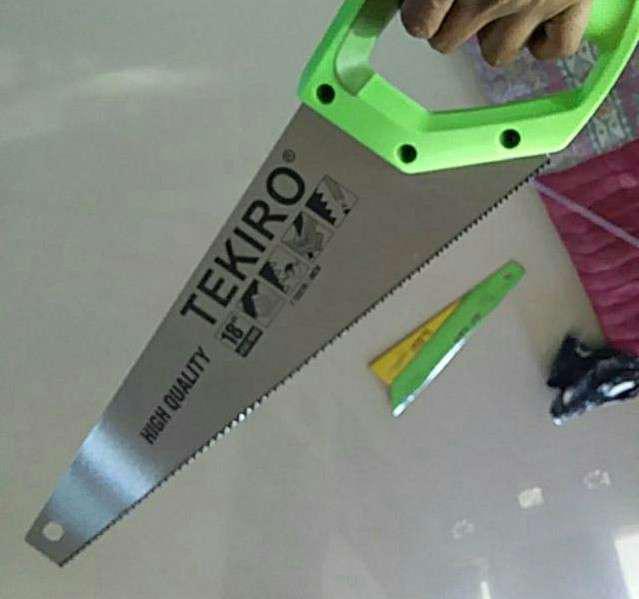 Gergaji Tangan 18 Inch Gagang Tpr 2 Mata Tekiro Geraji Kayu 18 Hand Saw Handsaw Karet 20 Mata Besi