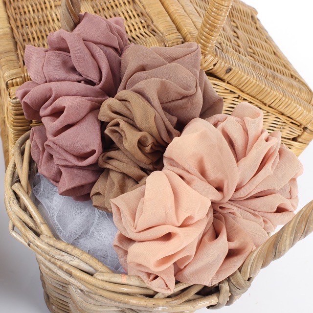 [ 𝐂𝐫𝐨𝐜𝐮𝐬 ] Pilih Warna Srunchie Jumbo Cemol Hijab / Cepol ikat rambut-5