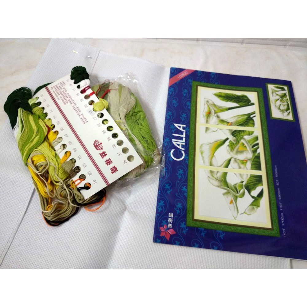Paket Sulam Kristik Strimin DOME 100822 Bunga Flower Calla Lily Lili