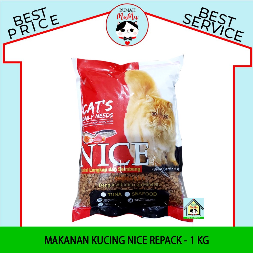 Makanan Kucing NICE Repack 1kg MURAH BERKUALITAS