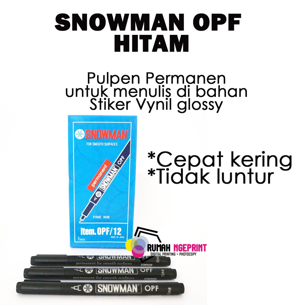 

SNOWMAN OPF HITAM PERMANEN untuk menulis di stiker vynil