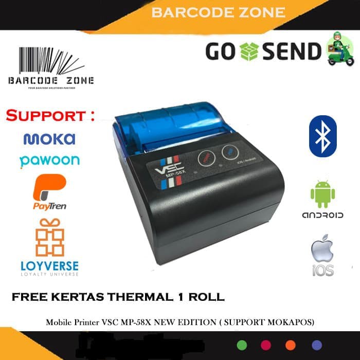 MOBILE PRINTER BLUETOOTH VSC MP-58X PRINTER PPOB KASIR USB BLUETOOTH