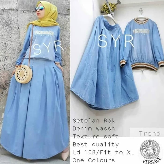 BAJU SETELAN WANITA MUSLIM / VERTI SET JEANS MURAH