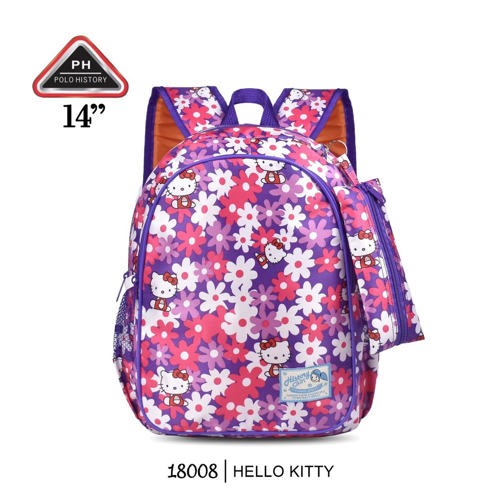 { FF }Tas Ransel Anak Karakter Full Motif TK / Lucu Bagus /  Polo History 14Inch 18008 / Free Kotak Pensil