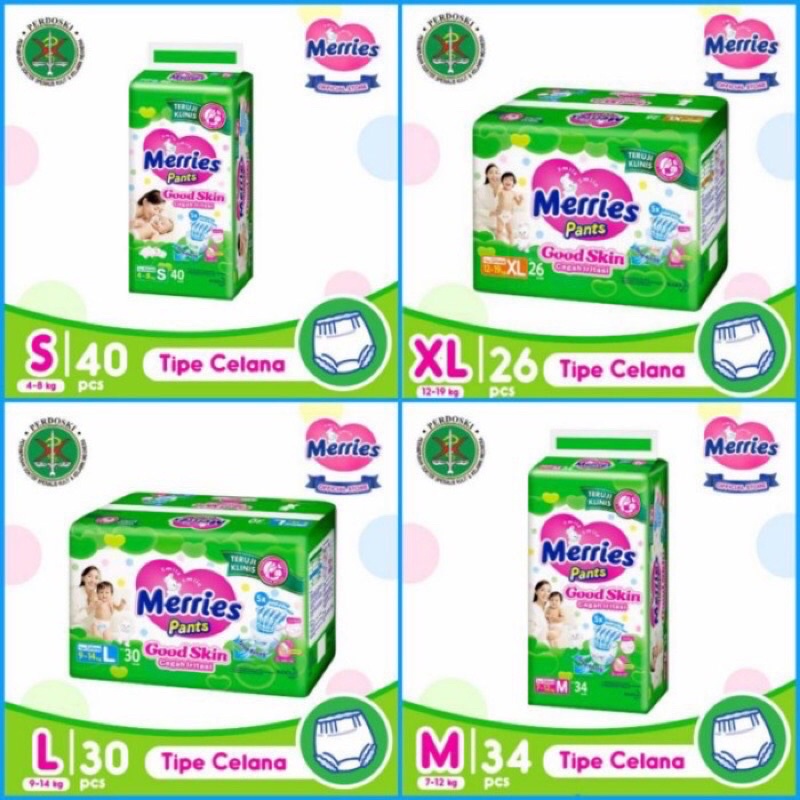 READY ‼️MERRIES GOOD SKIN S40 / M34 / L30 / XL26 / XXL28
