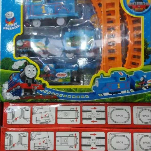 Mainan Kereta api 4 gerbong thomas/spiderman/cars/frozen