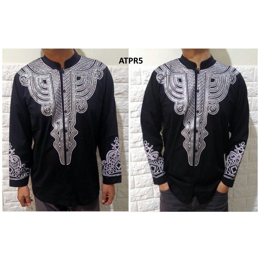 ATPR5 - Atasan Pria Baju Koko Lengan Panjang Motif ATPR5