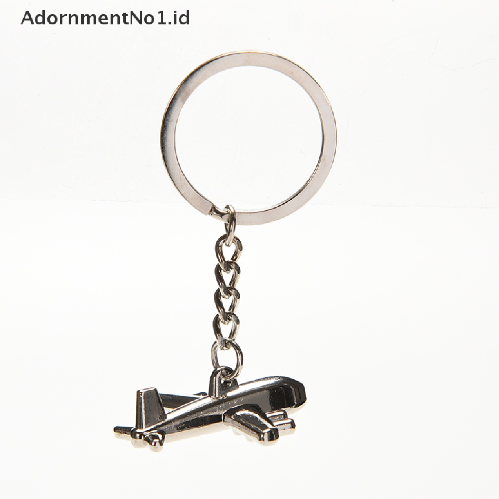 (AdornmentNo1) 1pc Gantungan Kunci Bentuk Pesawat Terbang Mini 3D Bahan Metal Alloy Untuk Hadiah