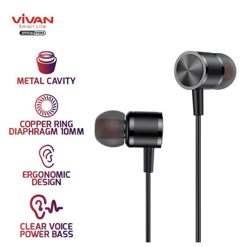 Earphone Vivan Q11s Headset Handsfree Headphone Musik Music Lagu Mp3 Player