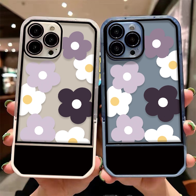 Soft Case TPU Transparan Shockproof Motif Bunga Untuk iPhone 13 12 11 Pro X XR XS Max SE 2020 6 6S 7 8 Plus