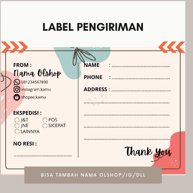 

BIG SALE (40pcs) Label Pengiriman Olshop | Stiker Alamat ☼ 861