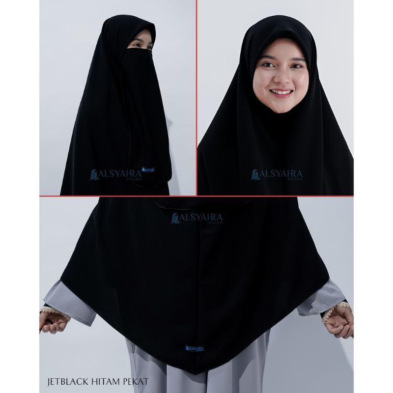 Set Khimar Instan Aisyah Jetblack Alsyahra Exclusive