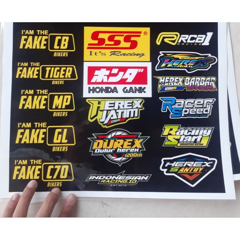 STIKER HEREX RACING STICKER FAKE CB FAKE GL FAKE TIGER FAKE MP STIKER HONDA GANK SSS -HStikers