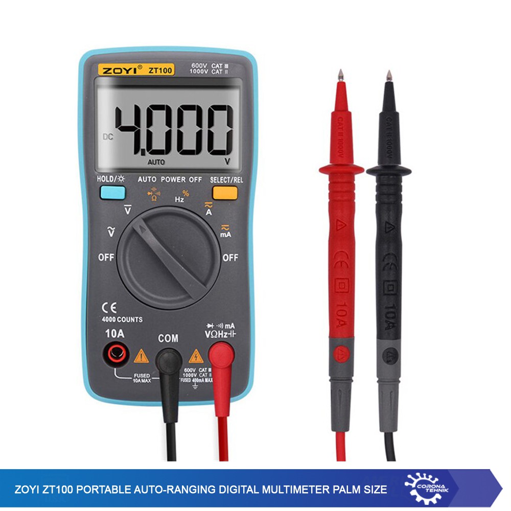 ZOYI ZT100 Portable Auto-Ranging Digital Multimeter Palm Size