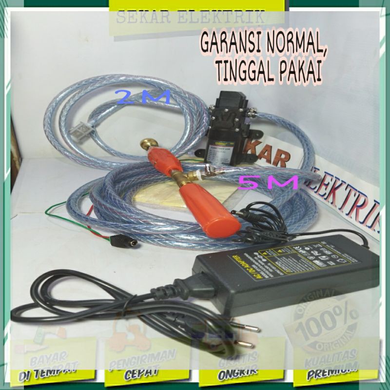 Paket cuci motor/mobil cuci AC steam dinamo 12V HIGHPRESSURE Garansi barang Hidup Normal Kabut/Lurus