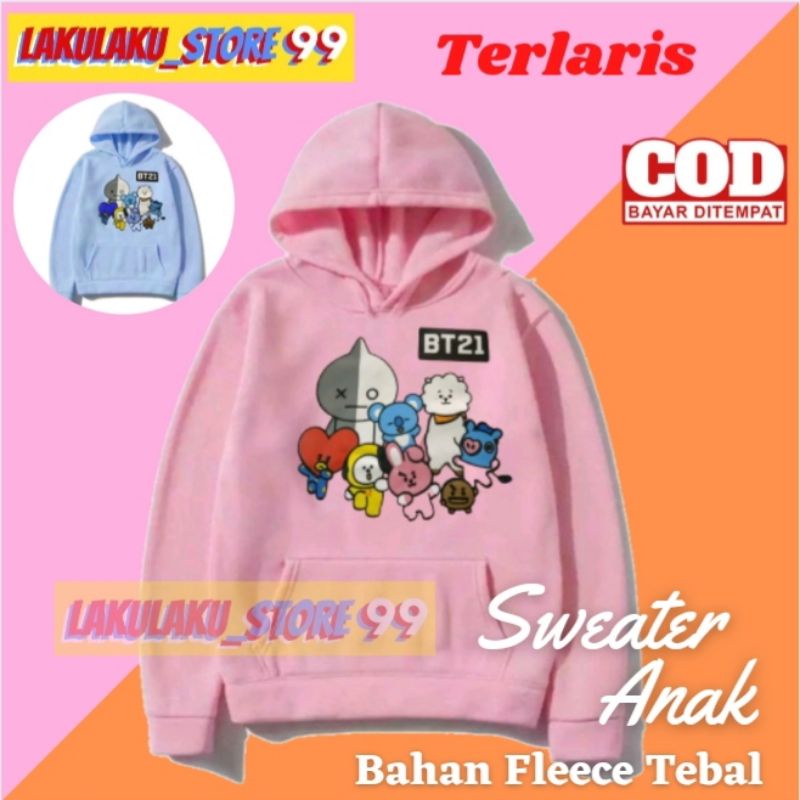 Jaket Sweater Hoodie Anak BTS Switer BT21 Chimmy Koya Baju Anak Perempuan laki laki