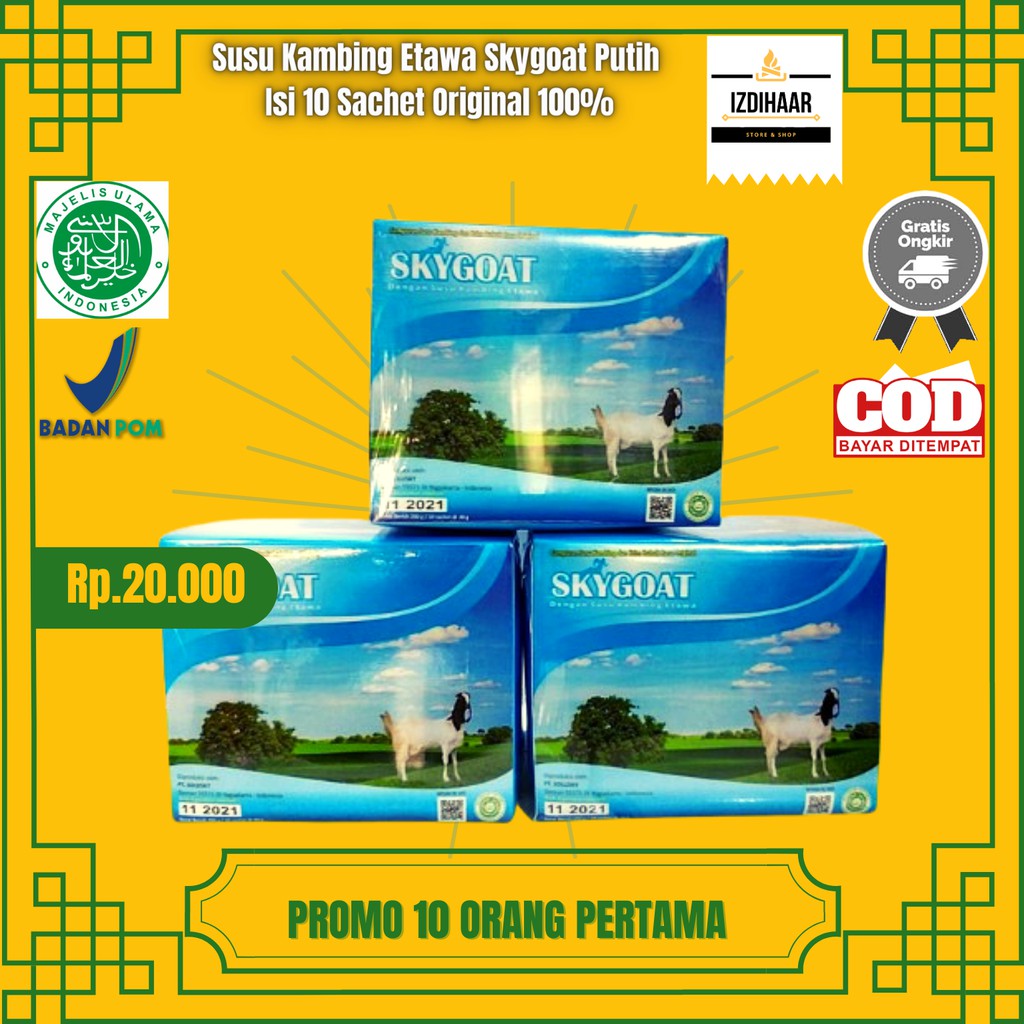 

Sky Goat Original 100% / Susu Kambing Etawa Skygoat Putih Isi 10 Sachet