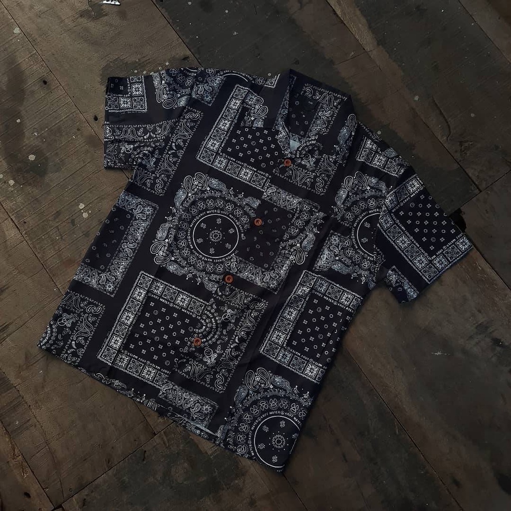 Bandana Shirt Open Collar Unbrand Black/White