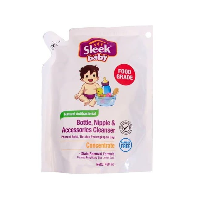 COD [ASERA] REFIL SLEEK BABY PENCUCI BOTOL,DOT,DAN PERLENGKAPAN BAYI 450 ML / SABUN CUCI BOTOL BAYI