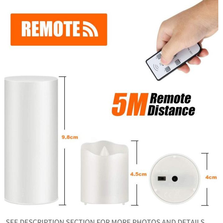 Tea Light Candle Portable Lilin Elektrik LED Rechargeable + Remote