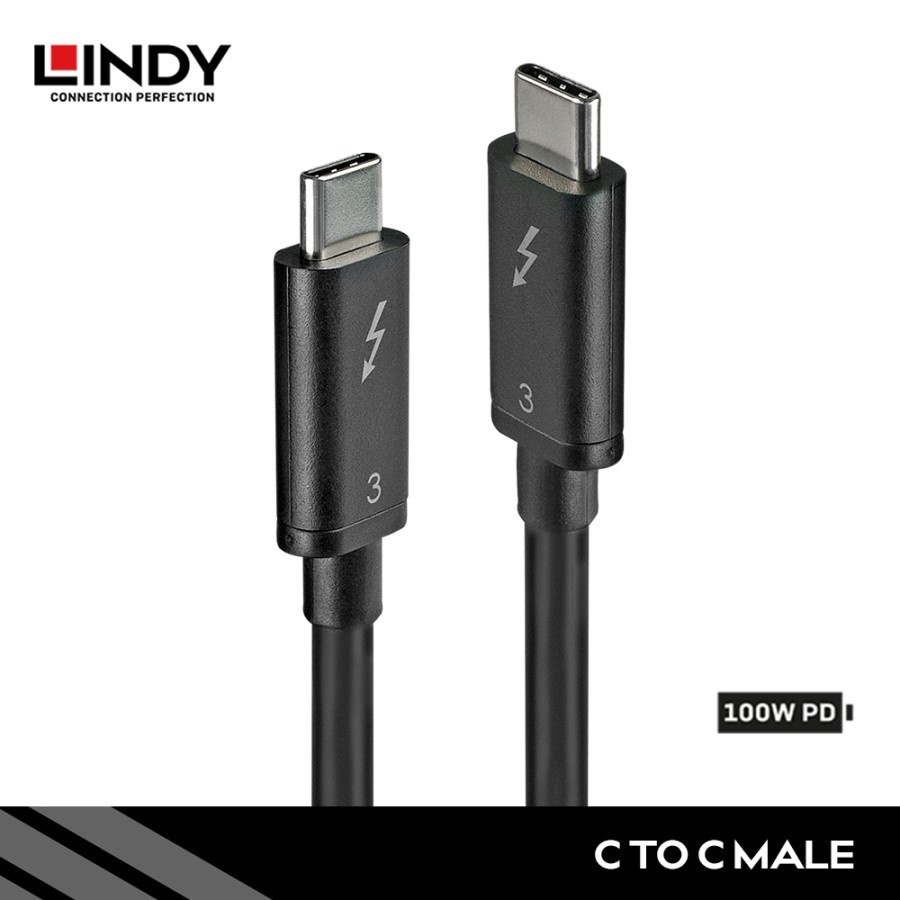 Kabel THUNDERBOLT 3 LINDY USB-C to USB-C Video 4K Power 100W - 41556