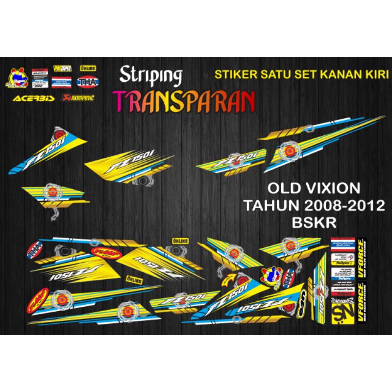 STIKER TRANSPARAN STIKER HOLOGRAM OLD VIXION TAHUN 2008-2012 BSKR