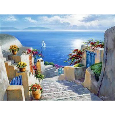 

Kanvas | Diy Painting Paint By Number Canvas Lukis Santorini 40*50 Cm