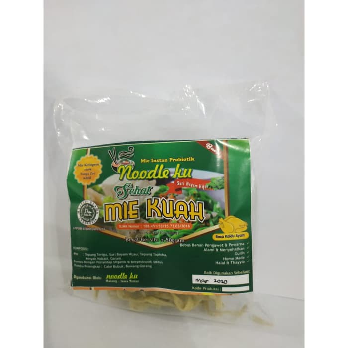 MIE KUAH Sehat NOODLE KU "Sari Bayam Hijau"