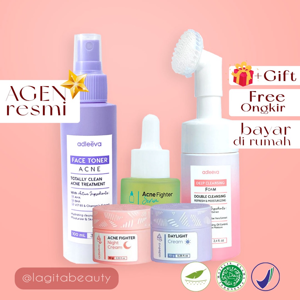 ADLEEVA BY ADEEVA Paket Complete Acne Bright Series Skincare Original Anti Jerawat BPOM