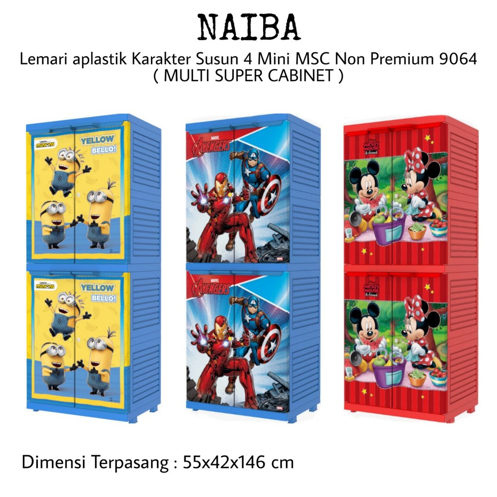 LEMARI PAKAIAN PLASTIK NAIBA LEMARI KARAKTER LEMARI ANAK LEMARI PAKAIAN BUKAN LEMARI TABITHA LEMARI MURAH LEMARI NAIBA 9164