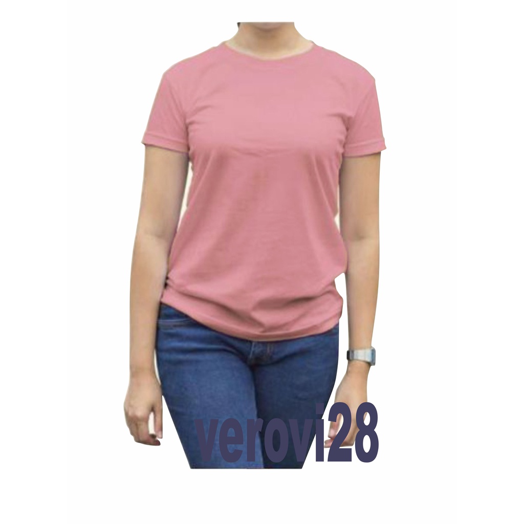 Kaos Polos Polos Murah Murah Ply Katun Combed Atasan Wanita O Neck Lengan Pendek