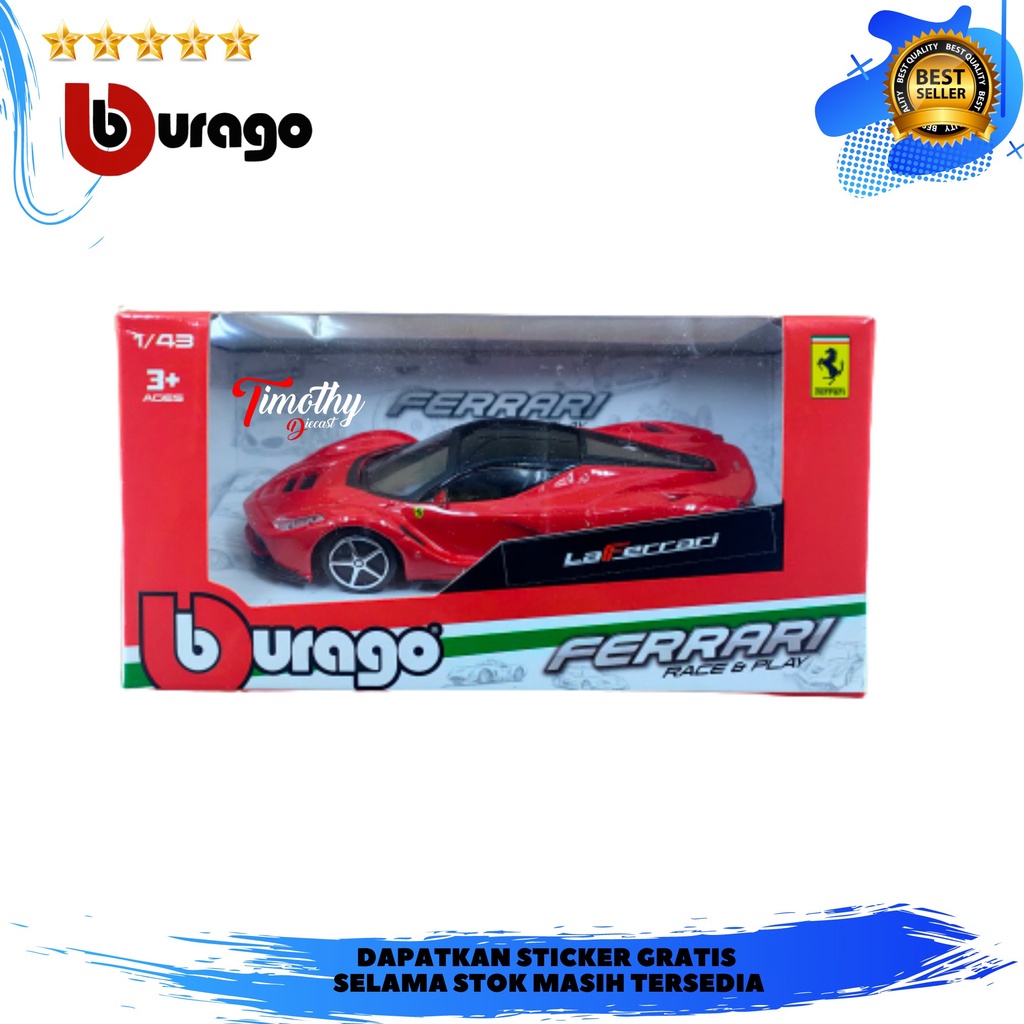 Bburago Ferrari Series LaFerrari Merah Timothy Diecast Mobil