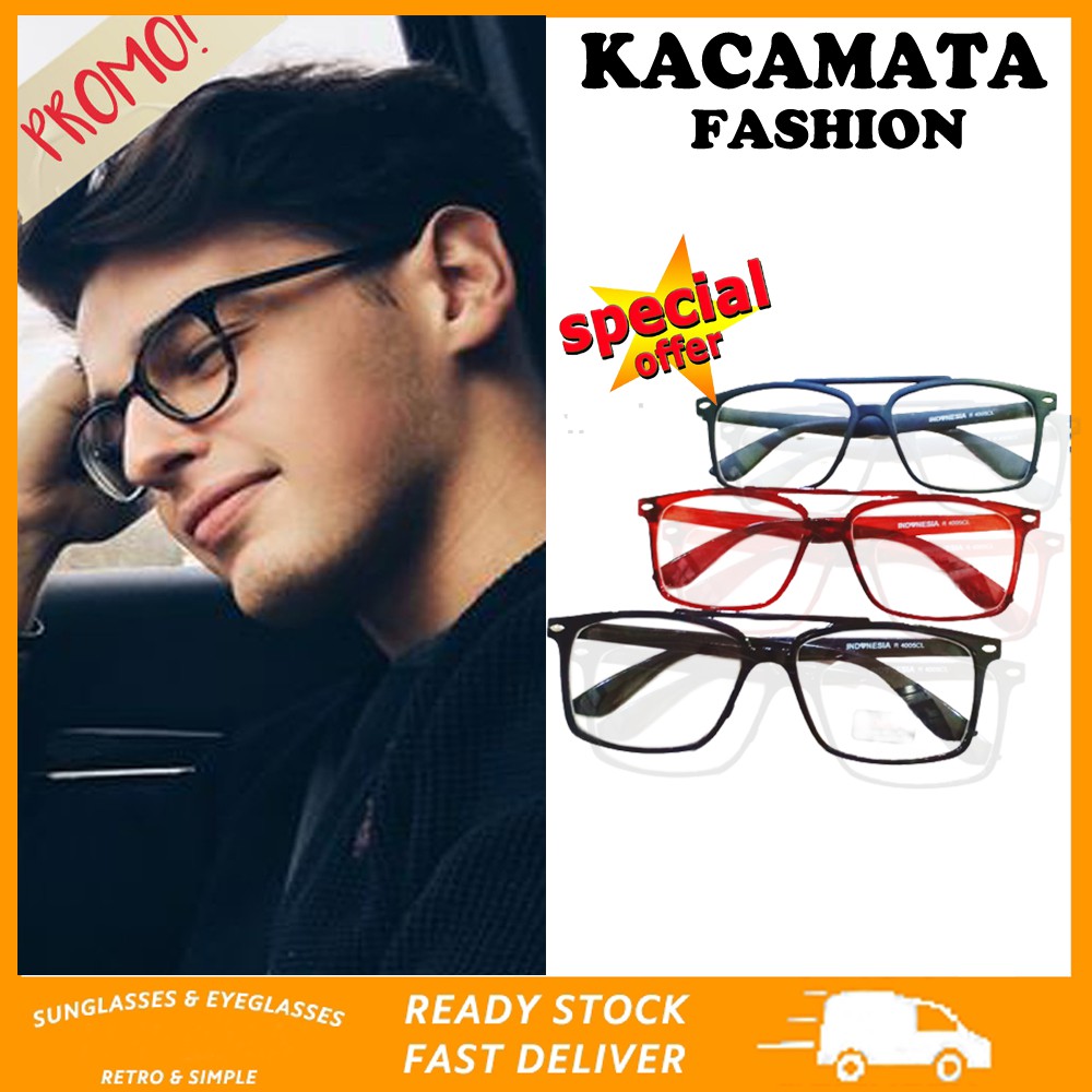 Kacamata Transparan Fashion Pria Wanita Glasses Unisex Fashion Classic Retro Kaca Mata Transparan