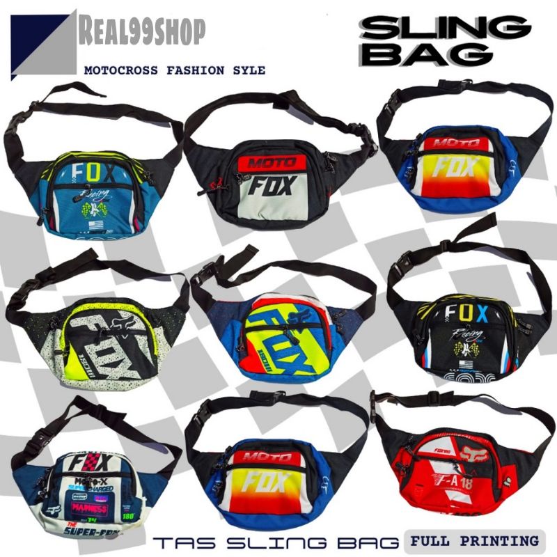 Tas Selempang motif Motocross Sling bag cross trail Wiastbag sepeda MTB