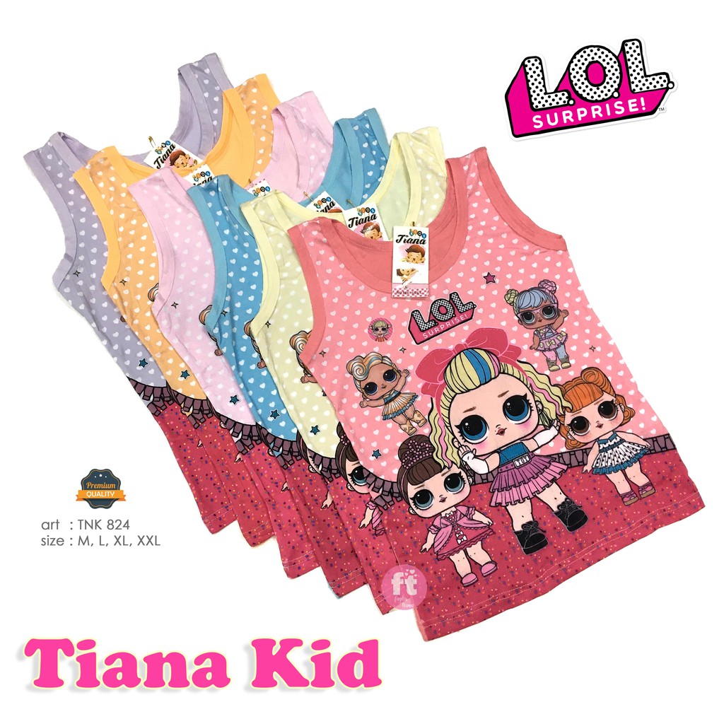 TIANA KIDS | Tanktop Anak / Atasan Anak / Singlet Anak Karakter