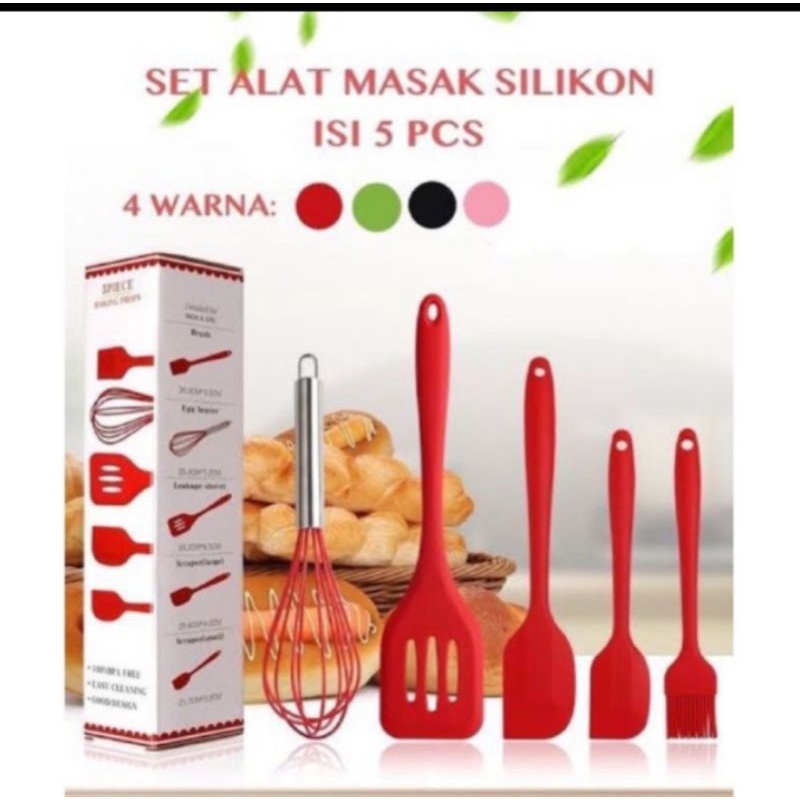 spatula silikon 5in1//spatula anti leleh//spatula set